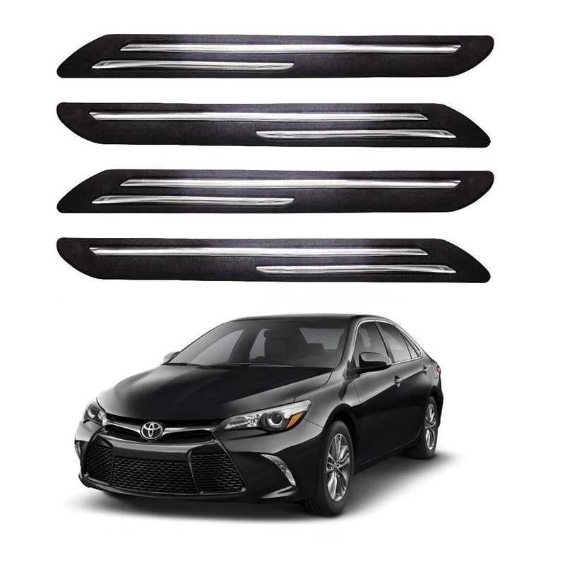 Bowrain Car Bumper Protector for Honda Accord - (Black, Pack of 4, Chrome Strip) - Image 1