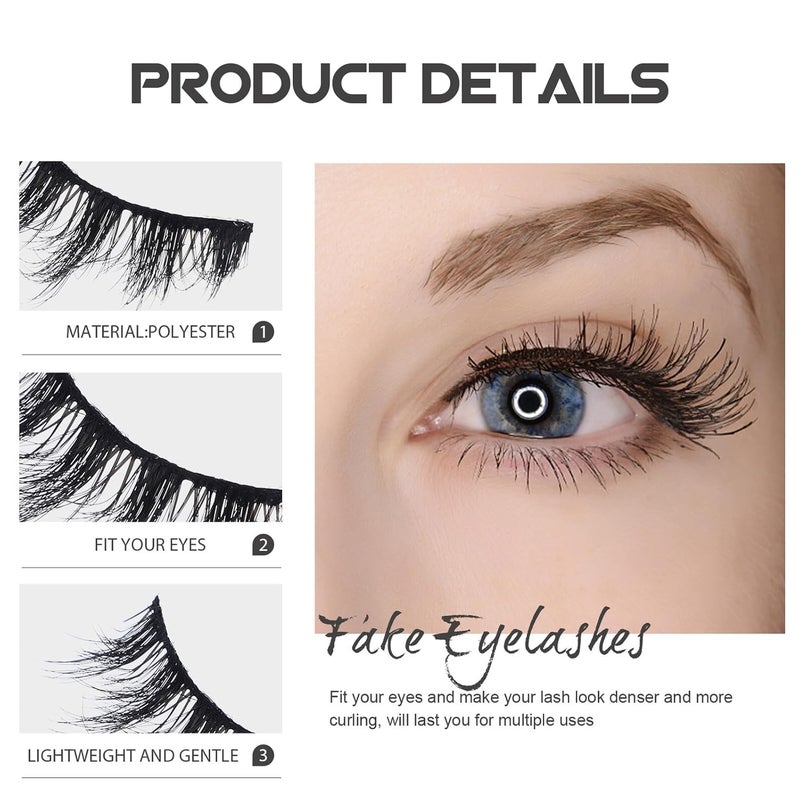 IMIKEYA 20 Pairs Multi-layer Curly Synthetic Eyelashes Bulk Natural Look Wispy False Lashes Set for Makeup and Daily Wear - Image 3