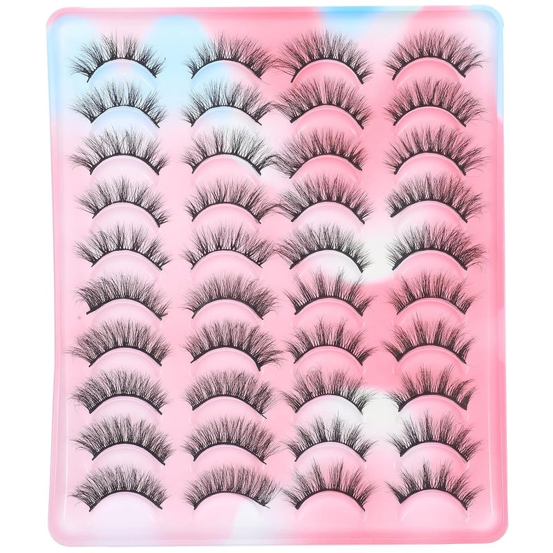 IMIKEYA 20 Pairs Multi-layer Curly Synthetic Eyelashes Bulk Natural Look Wispy False Lashes Set for Makeup and Daily Wear - Image 1