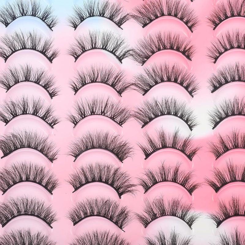 IMIKEYA 20 Pairs Multi-layer Curly Synthetic Eyelashes Bulk Natural Look Wispy False Lashes Set for Makeup and Daily Wear - Image 5