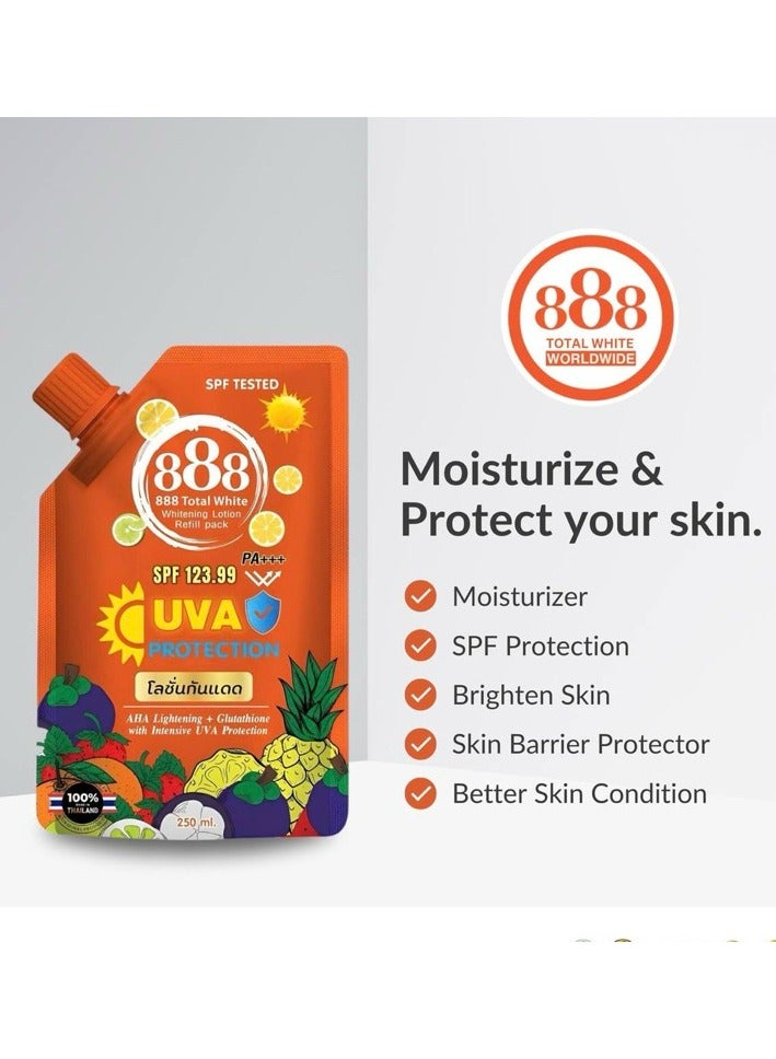 888 TOTAL WHITE Whitening Lotion Refill Pack 250ml - Image 2