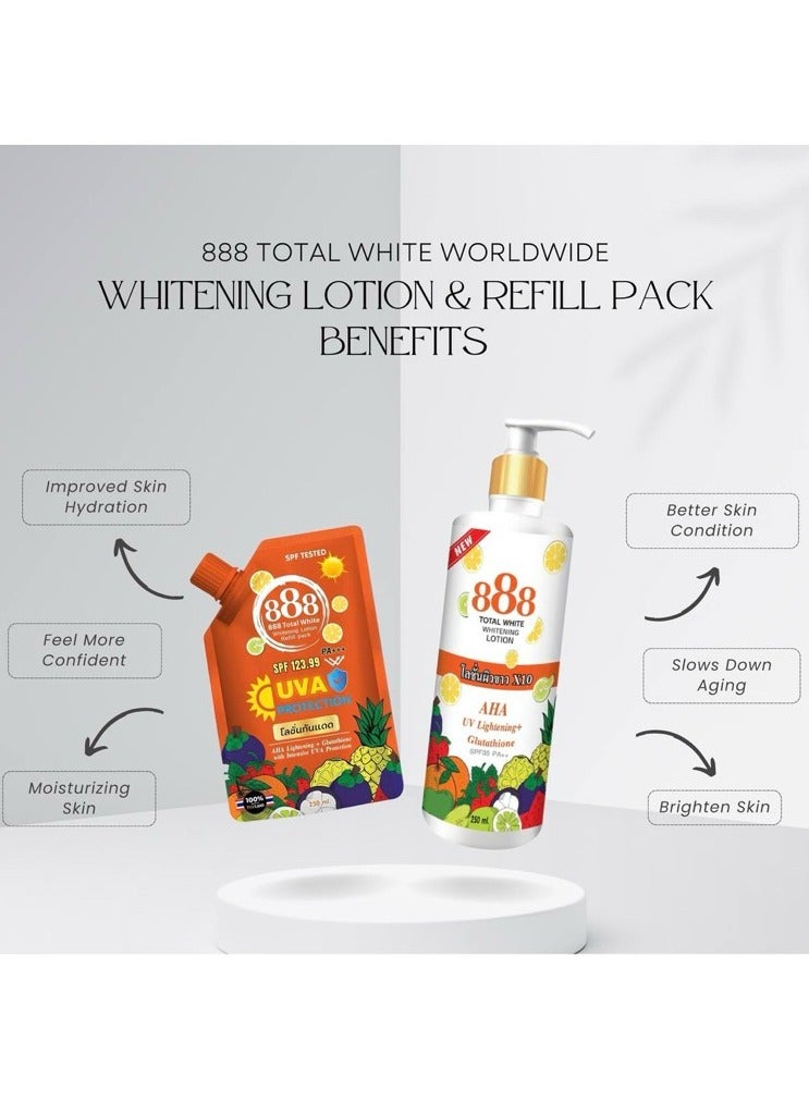 888 TOTAL WHITE Whitening Lotion Refill Pack 250ml - Image 4