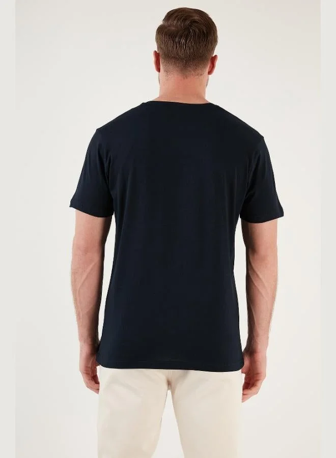 Buratti  Buratti Printed 100% Cotton Slim Fit Crew Neck T Shirt Men's T-Shirt 646B3780 for Men | Best Price UAE