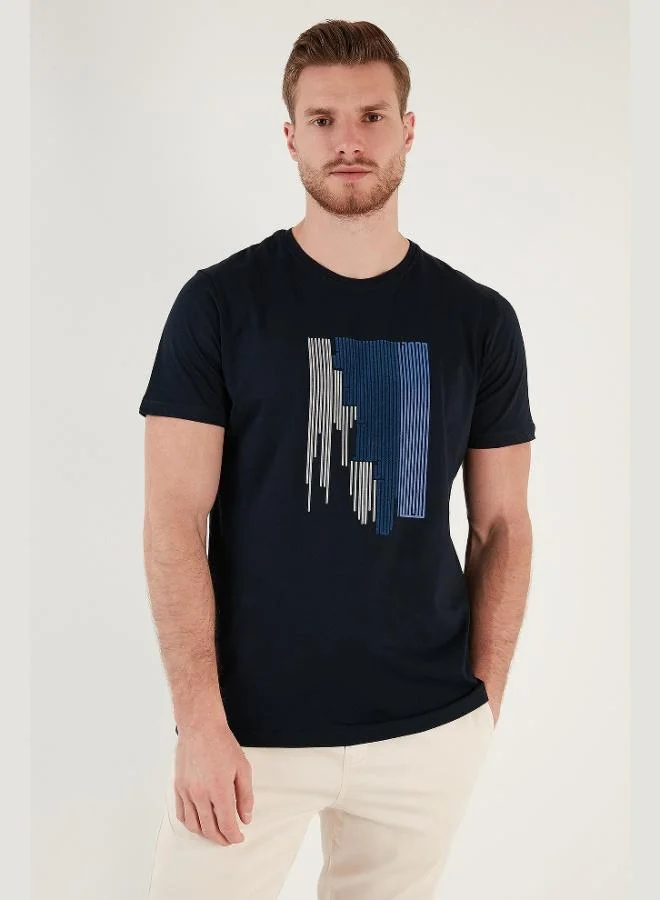 Buratti Printed 100% Cotton Slim Fit Crew Neck T Shirt Men's T-Shirt 646B3780