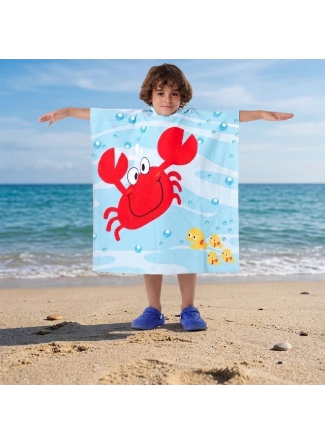 Children's Beach Poncho (65*60cm) Available in Various Designs and Colors, One-Size - Image 2
