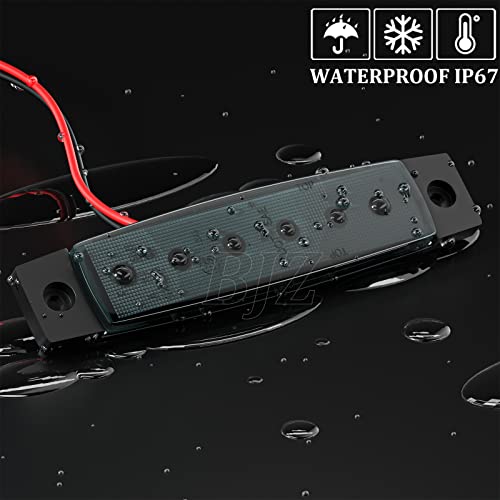 BJZ LED Trailer Marker Lights Amber 6 Led Side Marker Clearance Light Bar 12V 3.8" Front Rear Signal Indicator Smoked Light Strip Waterproof for Trailer Truck Van Pickup ATV UTV RV, 10Pcs - Image 3