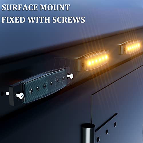 BJZ LED Trailer Marker Lights Amber 6 Led Side Marker Clearance Light Bar 12V 3.8" Front Rear Signal Indicator Smoked Light Strip Waterproof for Trailer Truck Van Pickup ATV UTV RV, 10Pcs - Image 4