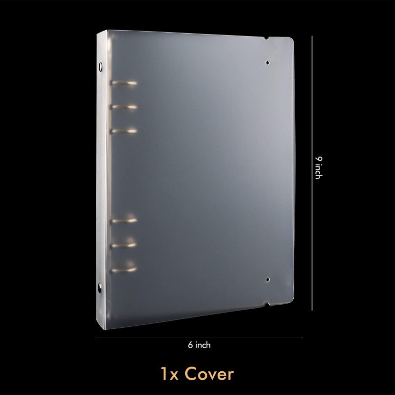 CYFUN DESIGN A5 6 Ring Binder Coveder with Snap Closure Button Storage Book Cover for 6 Hole Planner Pages Refill Insert Die Storage Book Binder - Image 5