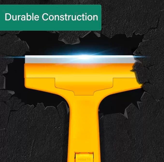 Vroxy Paint Scrapper with Plastic Handle 3pcs Extra Blades Window Glass Floor Cleaner Wiper Hand Scraper 1Pcs - Image 3