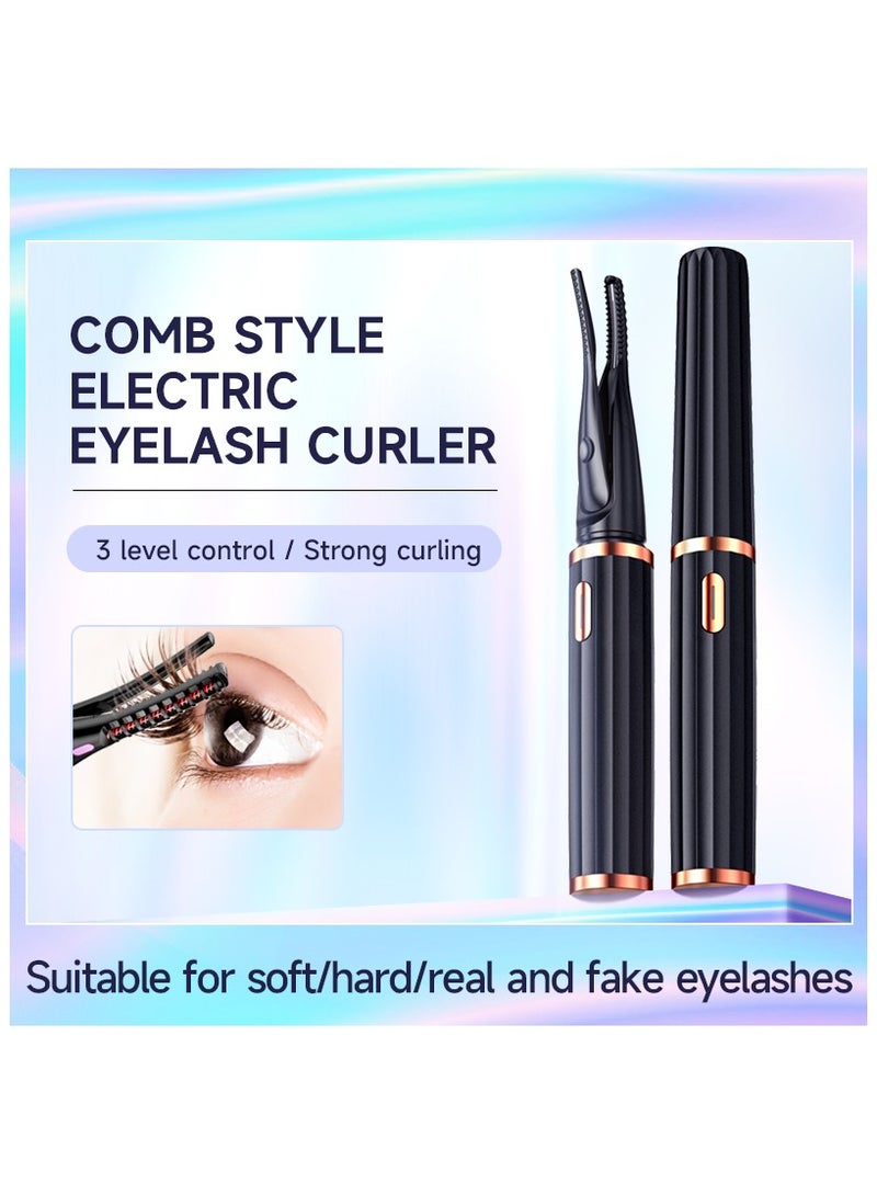 Generic Electric heating eyelash curler, 2 in 1 Clip-Type Eyelash Curler, Natural Curling 24 Hours Long Lasting, 3 Temperature Modes with USB Rechargeable, Gift for Women Girls  - Image 2