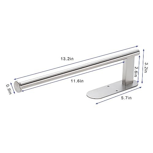 Honmein Paper Towel Holder, Upgrade SUS304 Stainless Steel Paper Towel Holder Under Cabinet, Bend-Resistant, Self-Adhesive or Drill mounting (Silver) - Image 3