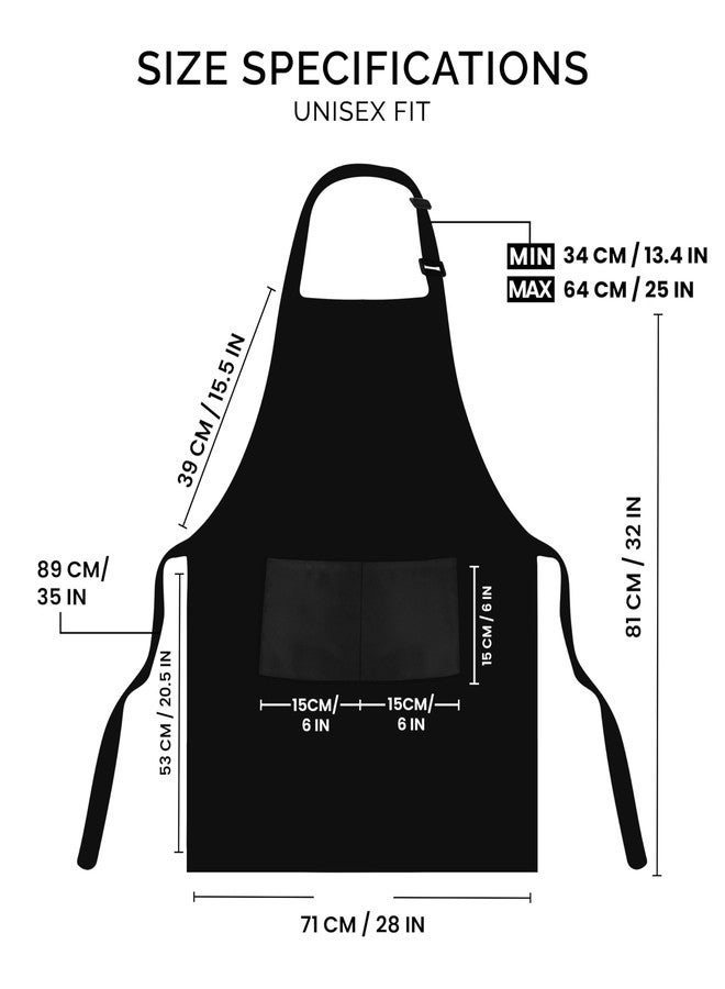 يوتوبيا كيتشين مريلة مطبخ يوتوبيا، عبوة من قطعتين، قابلة للتعديل مع جيبين، مقاومة للماء والزيت، مريلة طهي مناسبة للرجال والنساء، أسود/أبيض، عبوة من قطعتين - Image 2