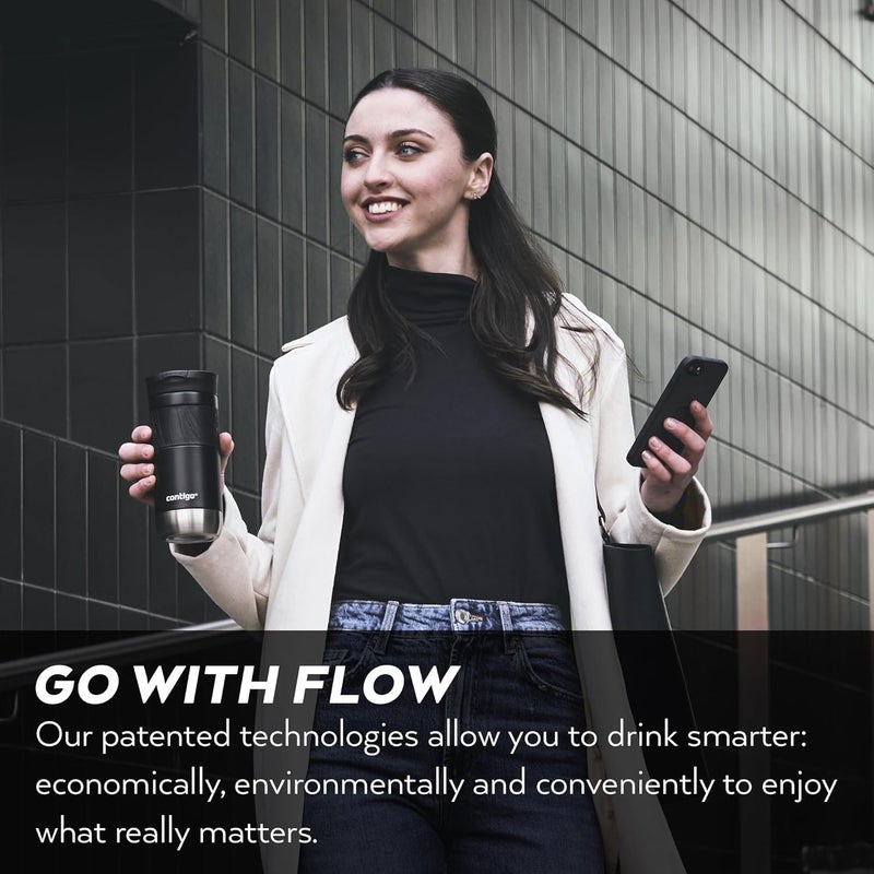 Contigo Snapseal Byron Thermal Mug 470 ml, Stainless Steel Insulated Mug, Vacuum Mug for Cold or Hot Drinks, BPA Free, Leakproof Tumbler - Sake - Image 5