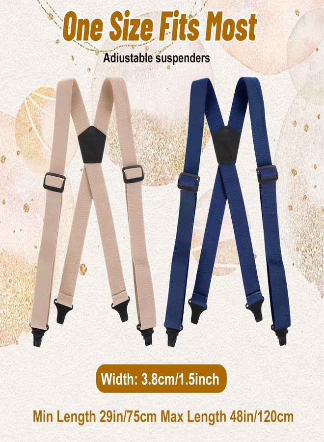 PercyEffie 4 Pcs X Back Hidden Suspenders for Men, Heavy Duty Hiking Suspenders Adjustable Under Clothing Invisible Belt Undergarment Suspender for Winter Untucked Men Outdoor Hiking - Image 2