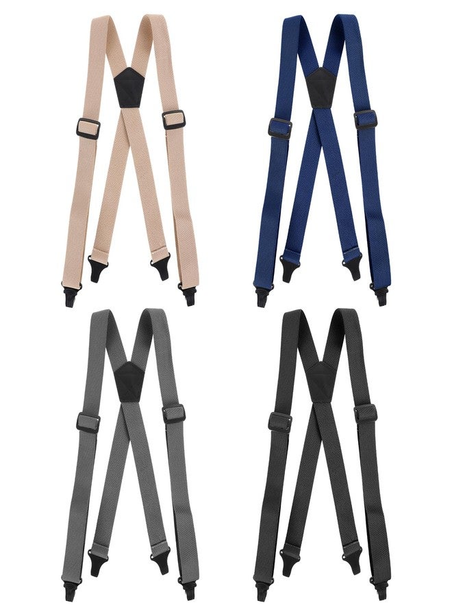 PercyEffie 4 Pcs X Back Hidden Suspenders for Men, Heavy Duty Hiking Suspenders Adjustable Under Clothing Invisible Belt Undergarment Suspender for Winter Untucked Men Outdoor Hiking - Image 1