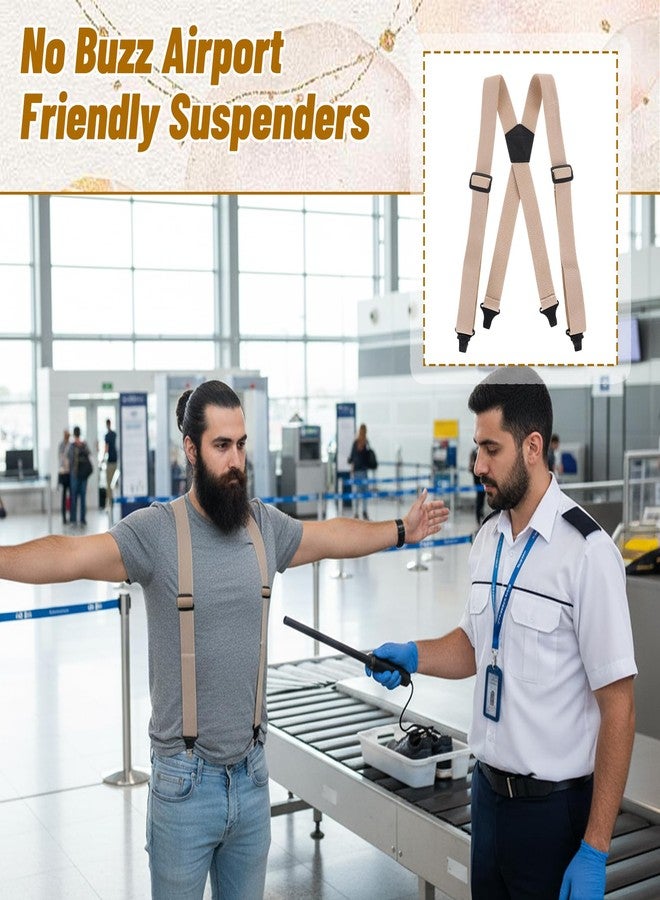 PercyEffie 4 Pcs X Back Hidden Suspenders for Men, Heavy Duty Hiking Suspenders Adjustable Under Clothing Invisible Belt Undergarment Suspender for Winter Untucked Men Outdoor Hiking - Image 5