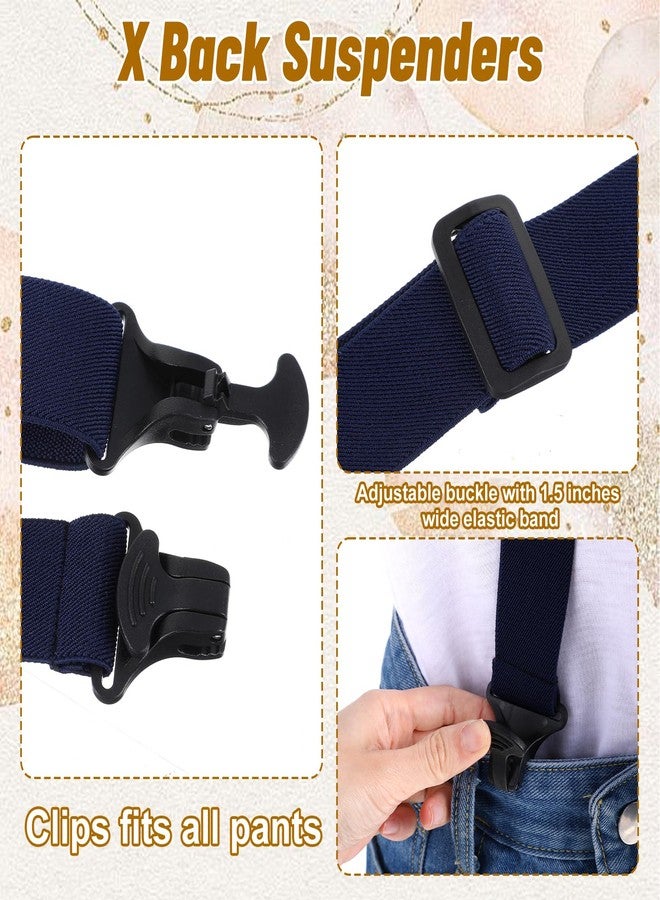 PercyEffie 4 Pcs X Back Hidden Suspenders for Men, Heavy Duty Hiking Suspenders Adjustable Under Clothing Invisible Belt Undergarment Suspender for Winter Untucked Men Outdoor Hiking - Image 3