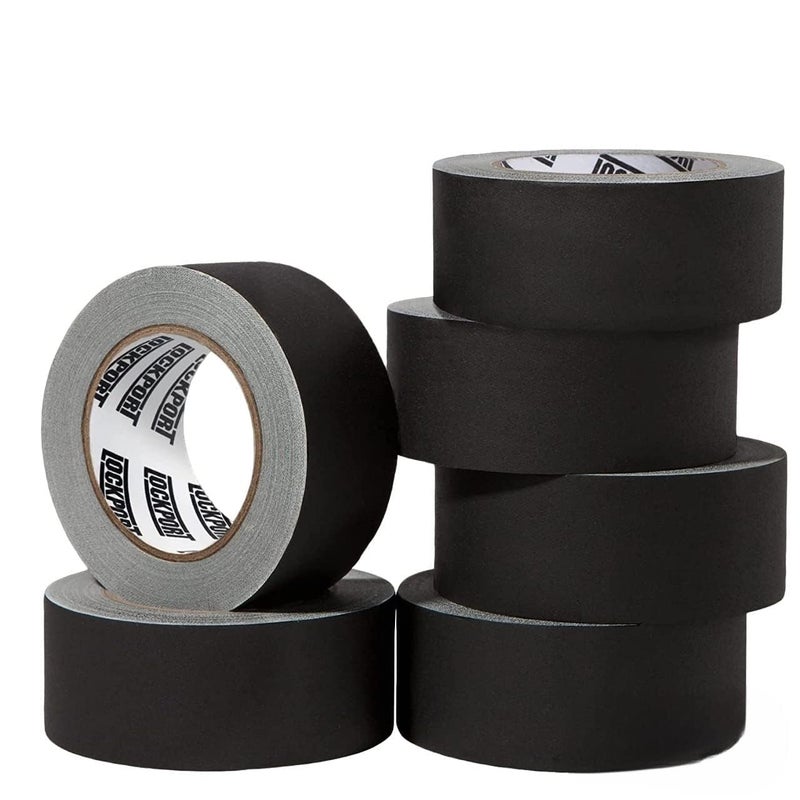Lockport Black Gaffers Tape 2 inch x 30 Yards - 6 Pack Pro Black Gaff Tape - Value Pack - No Residue, Water Resistant, Non-Reflective, Easy Tear - Multipurpose - Image 1