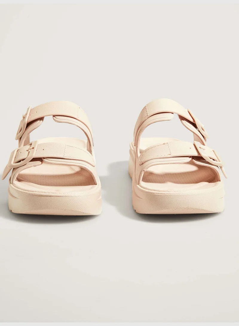 oysho Nude buckle sandals
