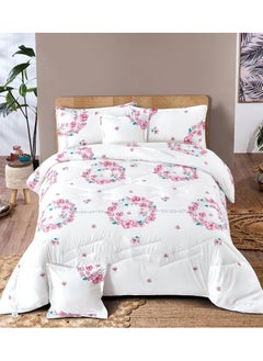 Ming Li 4 Pieces Single Size 160x210Cm Comforter Set Medium Filling Bedding Set for All Season Includes 1Comforter 1Bedsheet 1Pillow Shams and 1Cushion cases  - Image 1