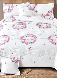 Ming Li 4 Pieces Single Size 160x210Cm Comforter Set Medium Filling Bedding Set for All Season Includes 1Comforter 1Bedsheet 1Pillow Shams and 1Cushion cases  - Image 4