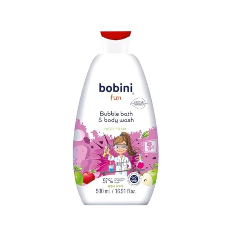 Bobini Apple Scent Fun Bubble Bath and Body Wash for Kids 500 ml
