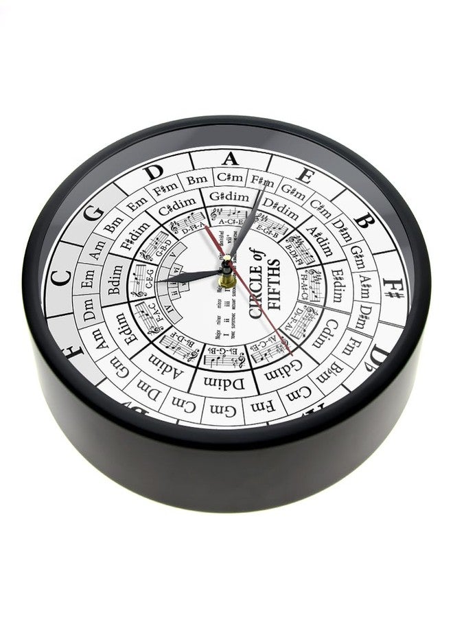 Timethink Circle of Fifths Metal Frame Wall Clock, Quiet Sweep Quartz Modern Hanging Wall Watch Musician Harmony Theory Music Study Wall Clock for Musician Composer Teaching Aid Living Room School - Image 4