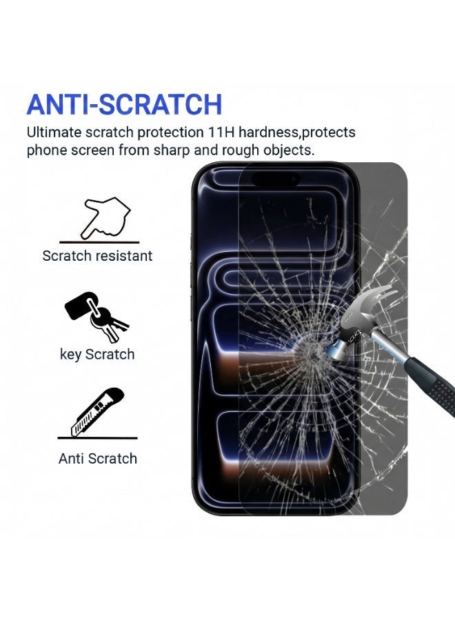 برايميت [3 PACK] iPhone 17 Pro Max Privacy Screen Protector 6.9 Inch Display Ultra Thin 9H Hardness Tempered Glass Easy to Install HD Privacy Screen - Image 2