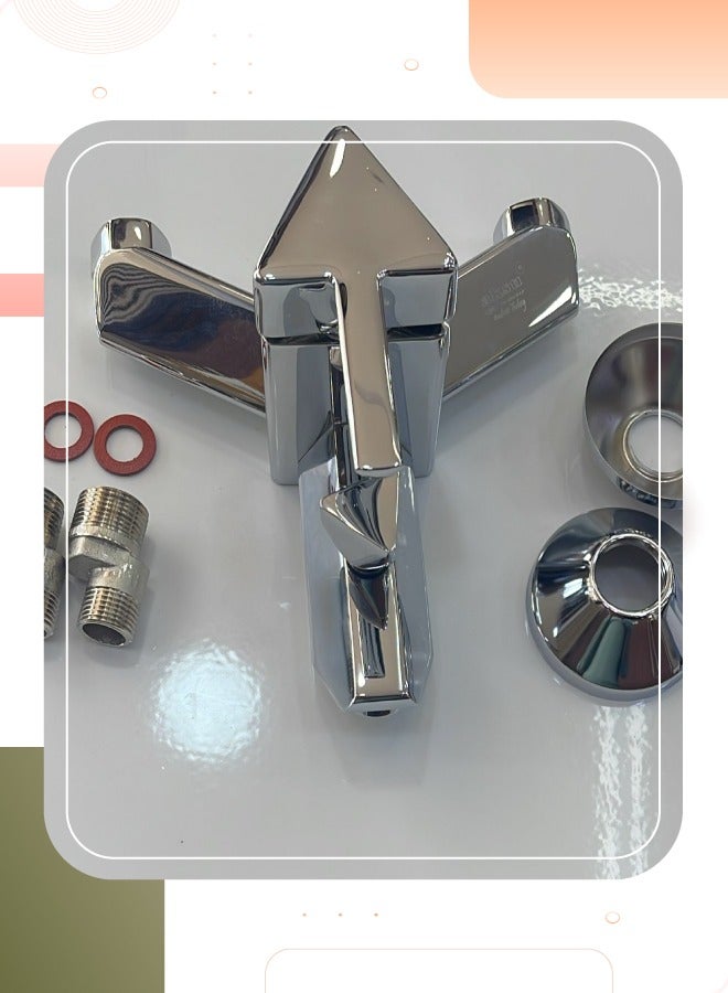 خلاط حمام تركى لون فضى بمقبض واحد  pr-01 - Image 1