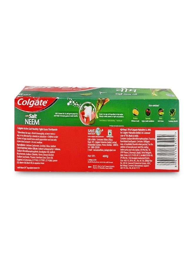 Colgate Active Salt Neem Toothpaste-400G (Family Pack) - Image 2