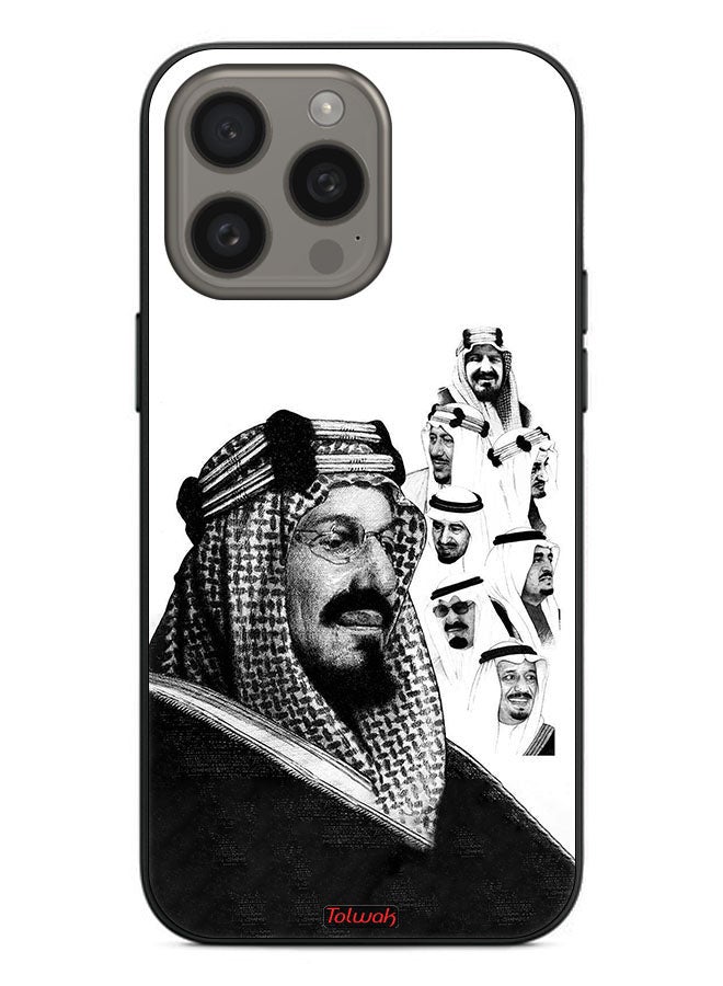 Tolwak Apple iPhone 15 Pro Max Protective Case Cover Kings Of Saudi Arabia BW Poster Art - Image 2