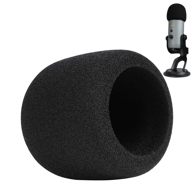 PhantAccy Pop Filter/Windscreen for Blue Yeti and Yeti Pro Microphones, Foam Mic Cover for Filtering Plosives and Hissing Noise - Image 1