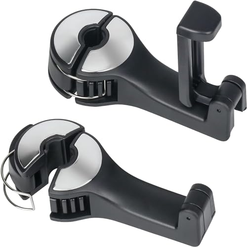 KBS Car Hooks Back seat Hanger Headrest Upgraded 2 in 1 Car Seat Hooks with Phone Holder for Purse, Backpacks,Toys,and Even Bottle Storage Organizer Car Hanging Accessories (CAR-Hook-Heavy-2) - Image 1