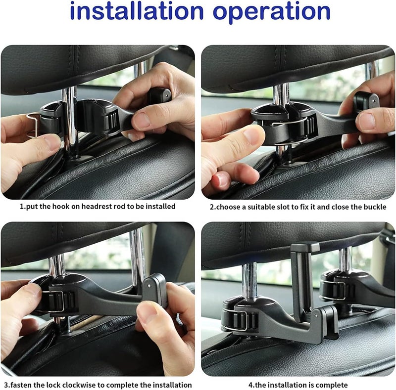 KBS Car Hooks Back seat Hanger Headrest Upgraded 2 in 1 Car Seat Hooks with Phone Holder for Purse, Backpacks,Toys,and Even Bottle Storage Organizer Car Hanging Accessories (CAR-Hook-Heavy-2) - Image 3