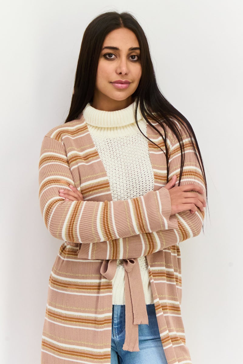 Black Tape Women Stripe Cardigan, Multicolor  - Image 2