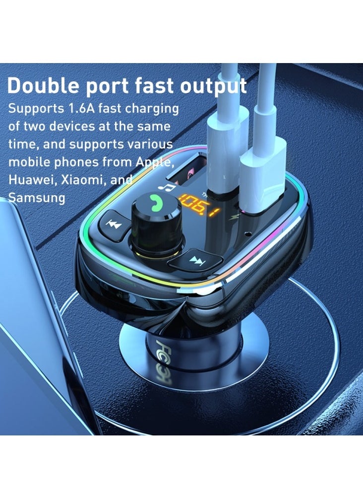 WEKOME - Fast Car Charger with MP3 Bluetooth Player Black - Image 1