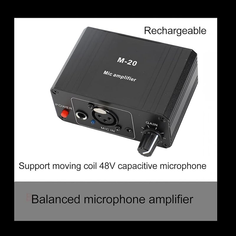 مكبر صوت ميكروفون ألومنيوم مع طاقة شبحية 48 فولت وتضخيم 20 ديسيبل لتسجيل البودكاست في الاستوديو - Image 4