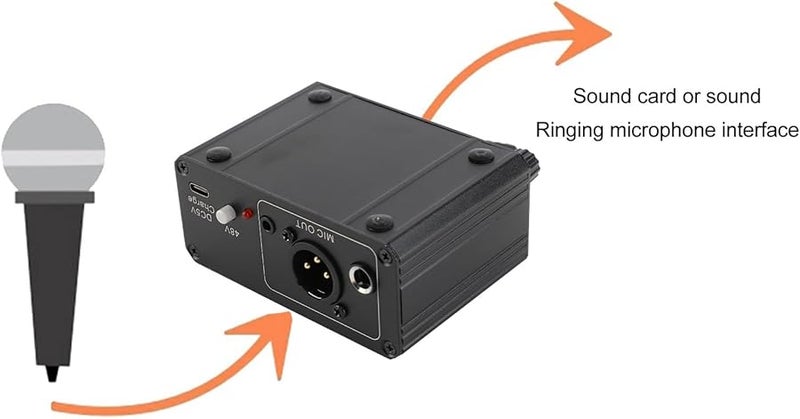 مكبر صوت ميكروفون ألومنيوم مع طاقة شبحية 48 فولت وتضخيم 20 ديسيبل لتسجيل البودكاست في الاستوديو - Image 3