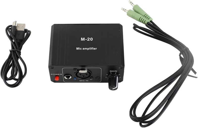 مكبر صوت ميكروفون ألومنيوم مع طاقة شبحية 48 فولت وتضخيم 20 ديسيبل لتسجيل البودكاست في الاستوديو - Image 2