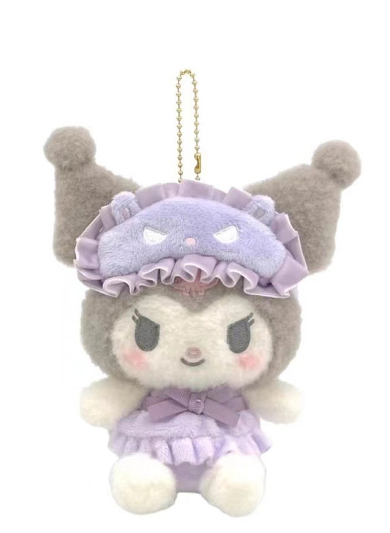 Cute Plush Pendant Eye Mask Pajamas Toy Keychain School Bag Pendant (Kulomi)  - Image 1