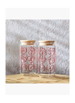 Home Box Zen Borosilicate 4-Piece Valentine Mason Jar with Straw Set -  - Image 1