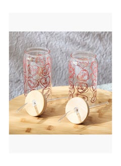 Home Box Zen Borosilicate 4-Piece Valentine Mason Jar with Straw Set -  - Image 2
