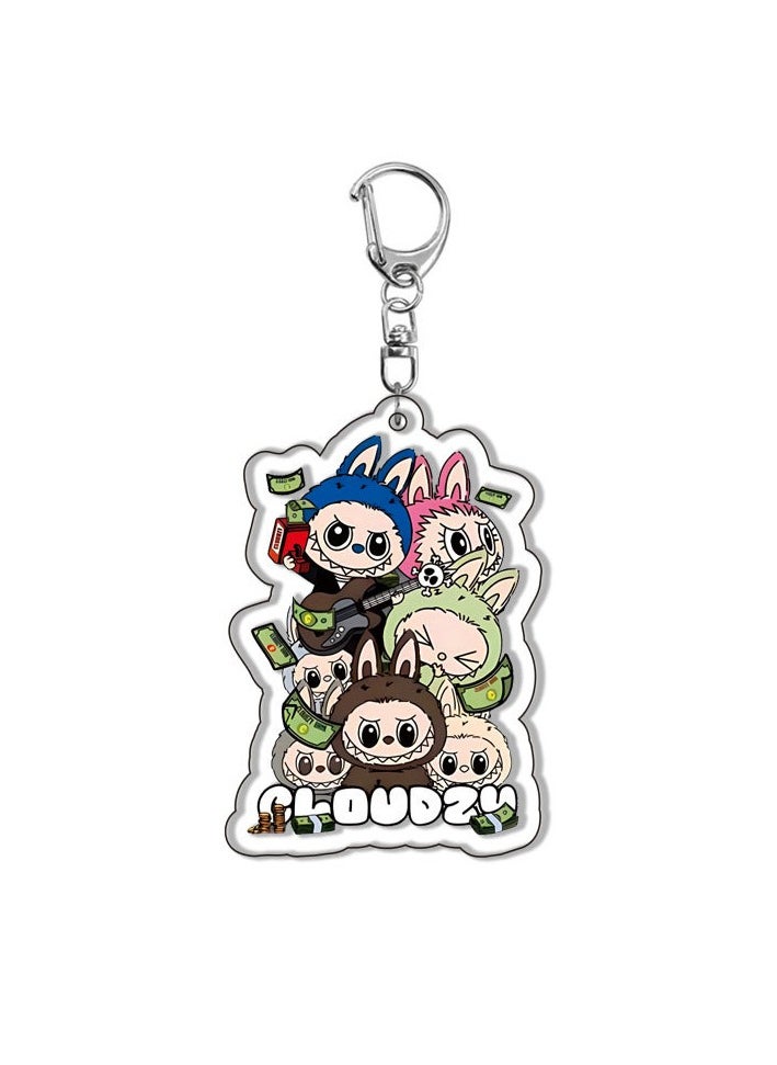 LABUBU 10-Pack of Labubu Keychains Birthday Gift Light WeightKey Tags Portable Key Rings For Bag Backpack Boys Girls Kids  - Image 4