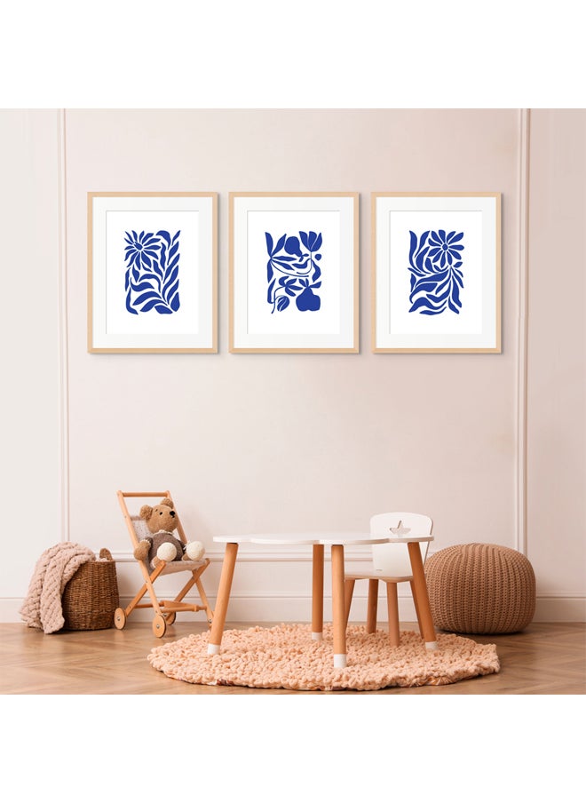 Art Decor - Art Decor Framed Fine Art Set of 3 Abstract Modern Print Wall Art Vibrant Abstract Portrait with Matt Board Wall Décor for Studio Gifting Living Room Bedroom Office Home - Image 1