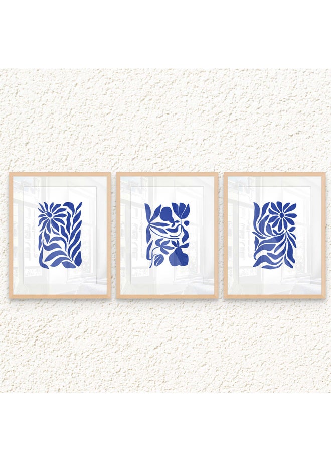 Art Decor - Art Decor Framed Fine Art Set of 3 Abstract Modern Print Wall Art Vibrant Abstract Portrait with Matt Board Wall Décor for Studio Gifting Living Room Bedroom Office Home - Image 1