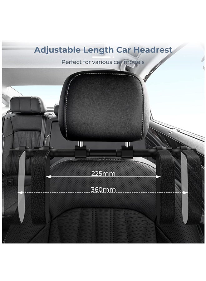Hihonor U Shaped Adjustable Car Seat Head Neck Support With Poles, Black - Image 2