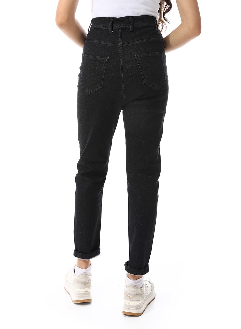 Andora Traditional Five Pockets Skinny Jeans Pants_ Black - Image 3