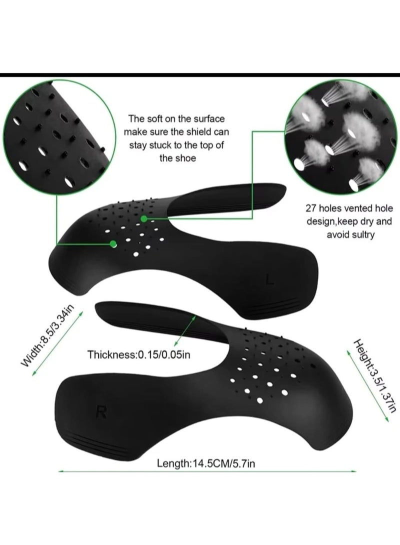 King Shoes Shield Protector for Sneakers and Athletic Shoes – Anti-Crease Shoes Accessories – Universal Toe Box Support Insert – Prevent Shoe Creases and Deformation – Trim to Fit – Durable Washable TPE Material – Breathable with 23 Ventilation Holes – Fits Most Shoe Types and Sizes – Suitable for Men and Women – Comfortable Lightweight Fit – Protects the Upper Structure of the Shoe – Maintains Shoe Shape – Reusable and Flexible Shoe Tree Style – Prevent Wrinkles and Extend Shoe Life – Ideal for Sports Shoes, Trainers, Running Shoes, Casual Shoes – Keeps Shoes Dry and Fresh – Easy to Use and Customize – Comes in Black and White Colors – Anti-Odor and Anti-Moisture Features – Great for Daily Wear or Storage – Shoe Shape Keeper for Sneakers and More – Lightweight Shoe Deformer Preventer – Trim with Scissors for Exact Fit – Protect Your Favorite Footwear from Early Wear – Keeps Your Kicks Looking New - Image 2