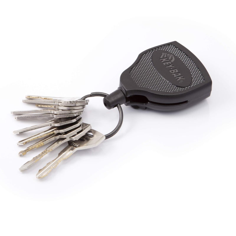 KEY-BAK SUPER48 SD 13oz. Locking Retractable Keychain, 36" Retractable Cord, Black Polycarbonate Case, Leather Duty Belt Loop, Oversized Split Ring - Image 3