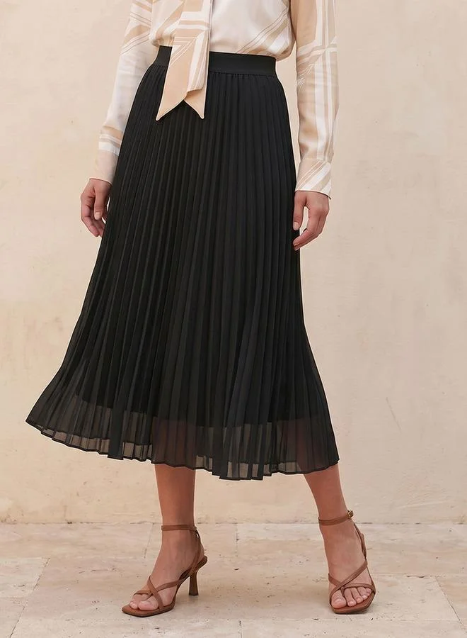 Splash FAV Basics Midi Skirt with Pleated Design